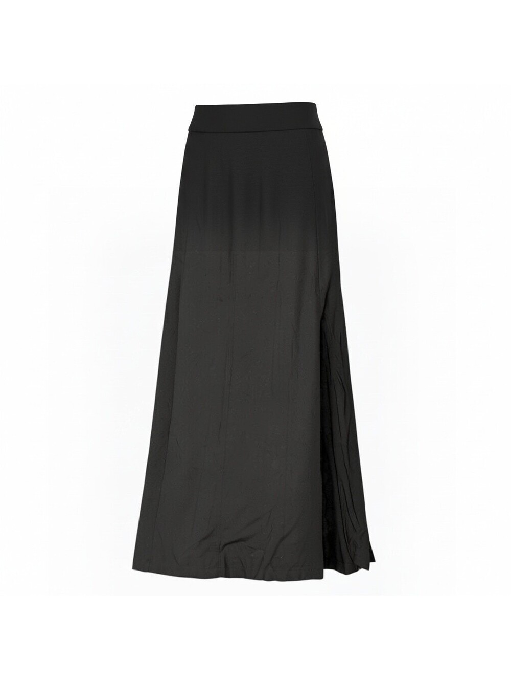 White House Black Market Maxi Skirt Size S Black High Slit Long A-Line Knit Pull